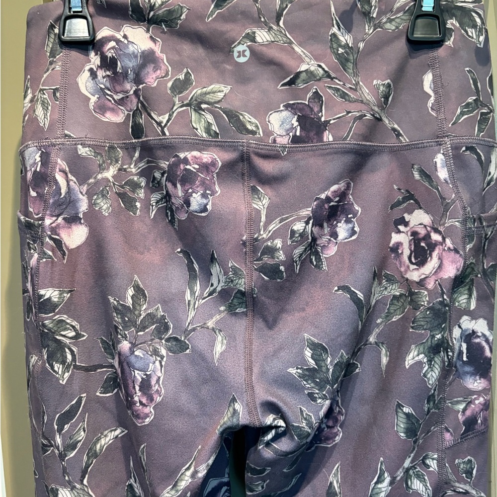 RBX Lavender Floral Print Leggings - Picture 4 of 5
